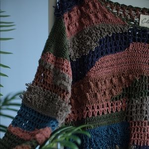 Crocheted multi colored sweater